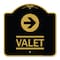 Signmission Designer Series Sign-Valet Right Arrow, Black & Gold Aluminum Sign, 18" x 18", BG-1818-22743 A-DES-BG-1818-22743 - alternate 1